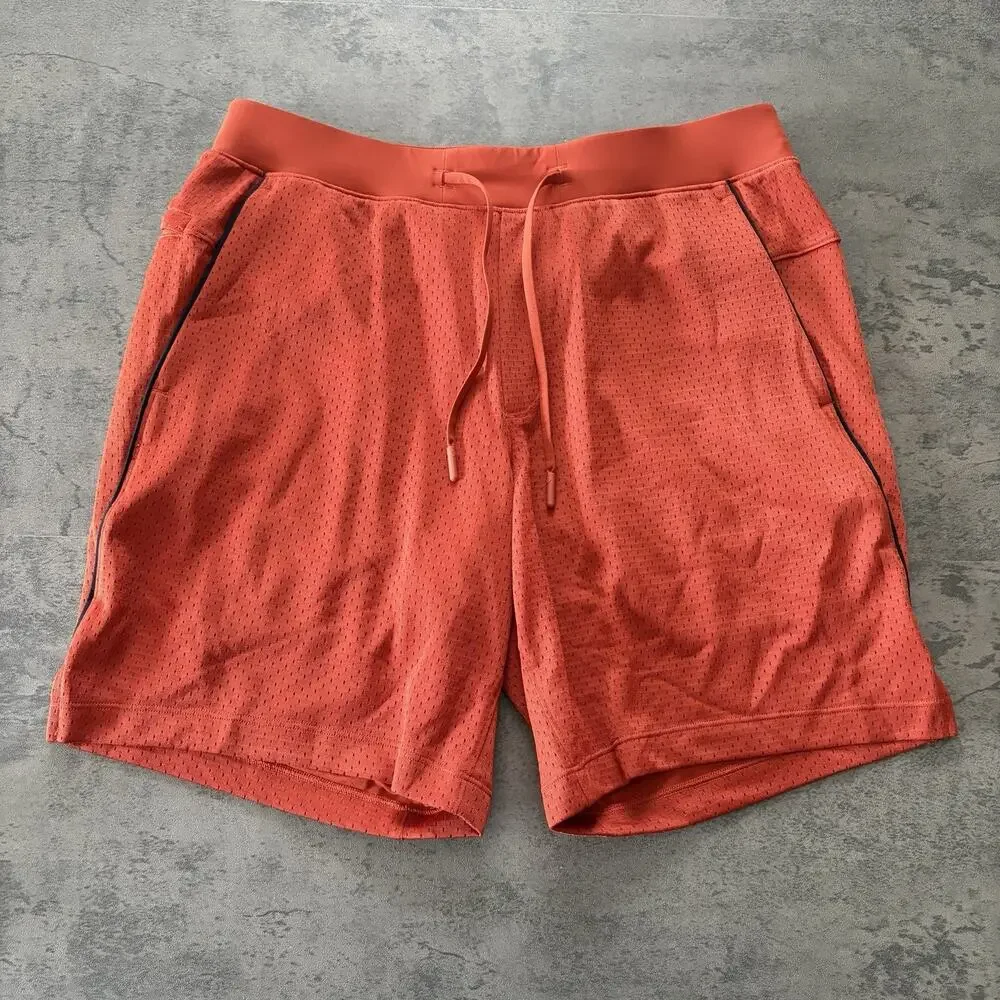 Lululemon Short 7” Mesh Lined Double Layered LM7BSES Orange Men's M NWOT